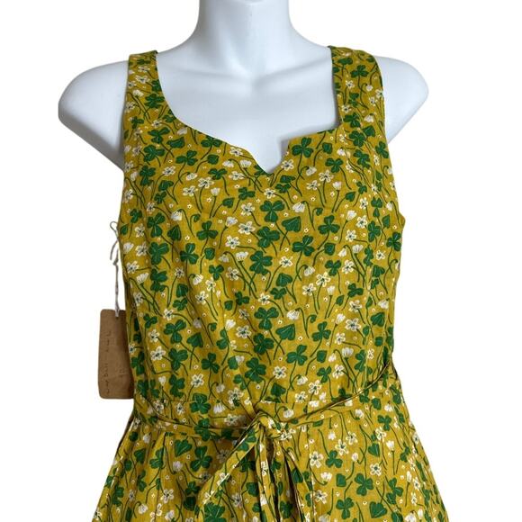 Field Day Made in Oakland Floral Clover Print Wrap Dress Size Large New - Picture 4 of 6